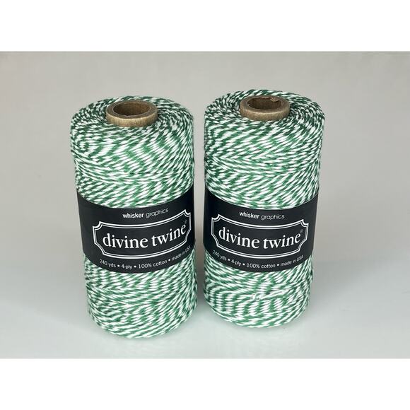 NEW Pack (2)  Bakers Twine 100% Cotton 240 Yards, 4 PLY Green White Stripe NWT - Picture 4 of 5